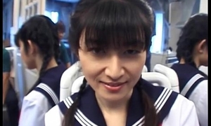 Teen Kazuha likes masturbating at one's fingertips bus