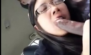 forcible asian teen sucking black less a automobile